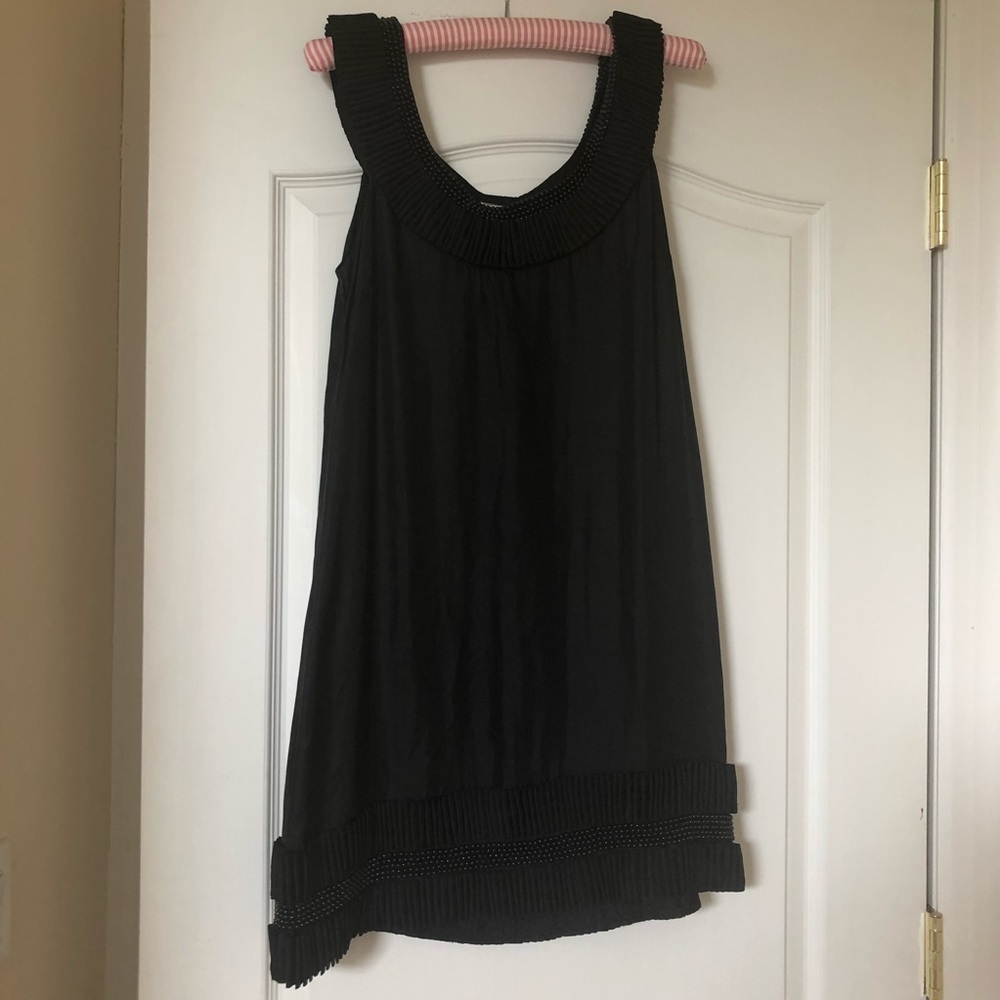 Yoana Baraschi Black Silk Dress in Medium with Beautiful Beadwork